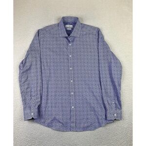 Robert Graham Shirt Mens XL 17 Tailored Fit Button Up Patterned Modern Dress Shi